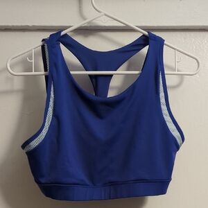 C9 by Champion Royal Blue Racerback Sports Bra with Light Blue Mesh Trim